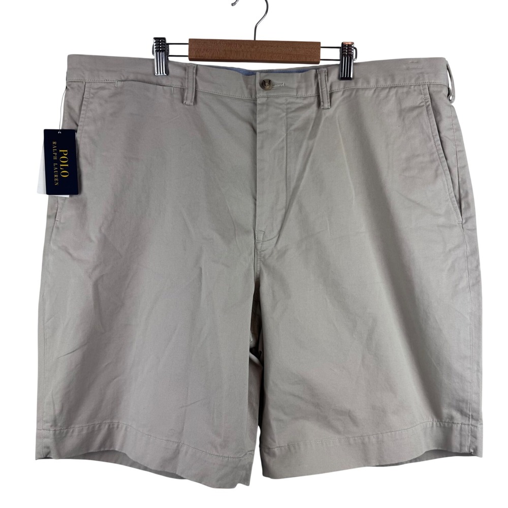 Polo Ralph Lauren Chino Shorts Mens 40 Beige Stretch‎ Classic Fit 9 Inch Inseam